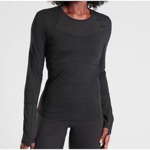 Athleta Black Eclipse Long Sleeve - Reflective Thumbhole Top